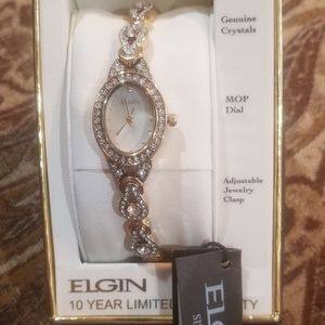 ELGIN Watch Gold & Crystals